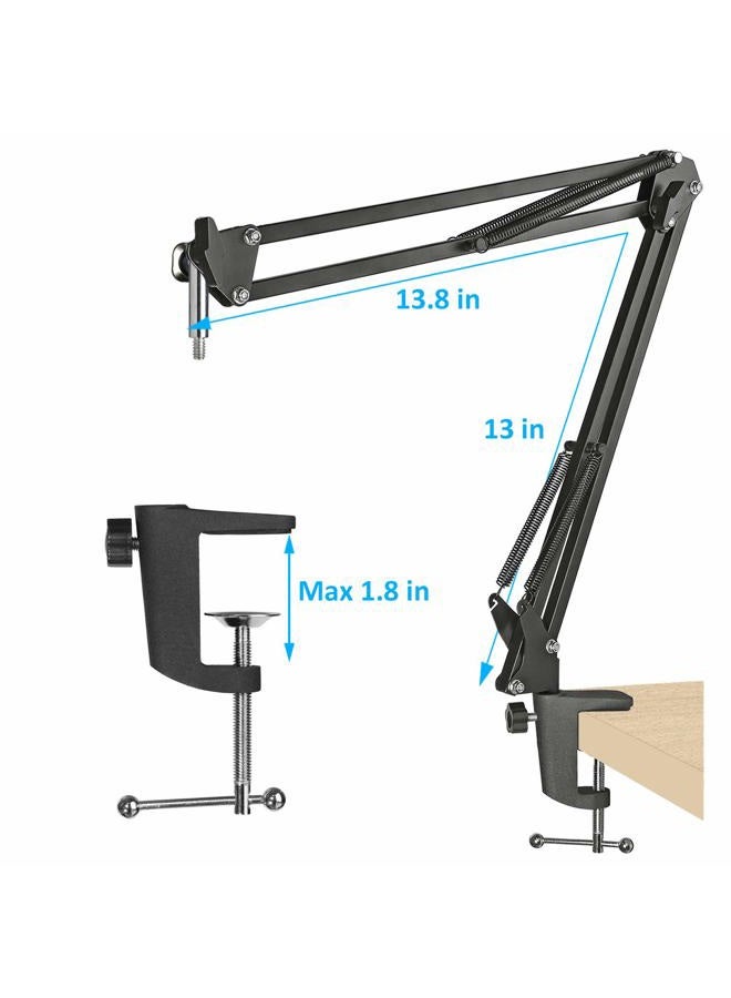 SUNMON K669B Mic Boom Arm with Foam Windscreen, Suspension Boom Scissor Arm Stand with Pop Filter Cover Compatible with Fifine K669B Microphone - Image 5