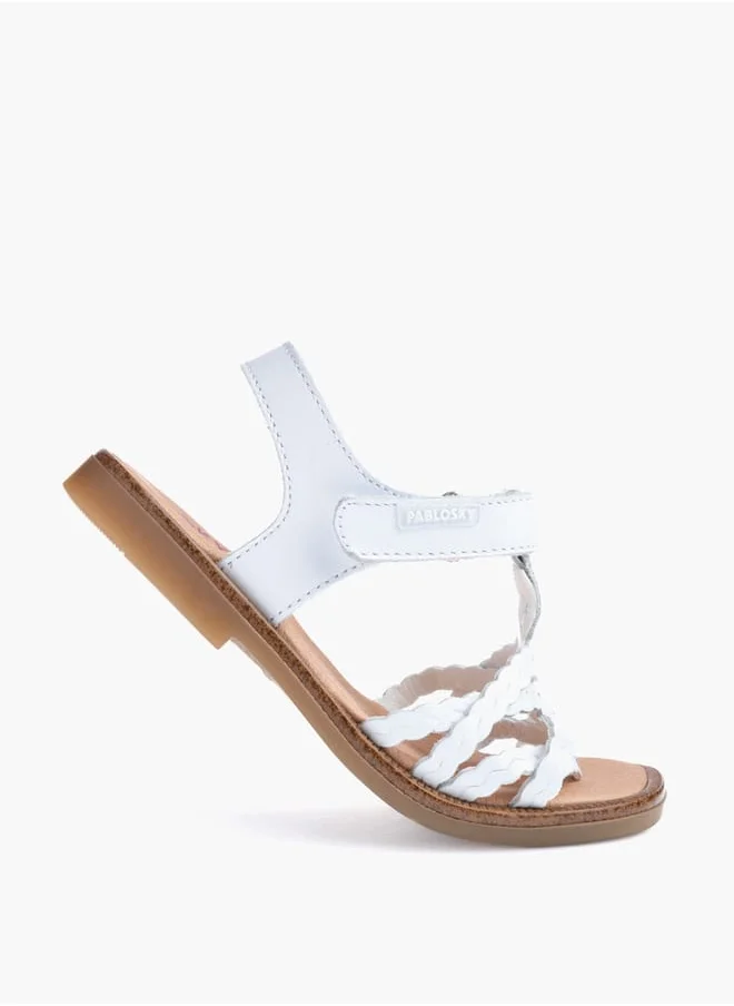 Pablosky Girls' Strappy Sandals with Hook and Loop Closure