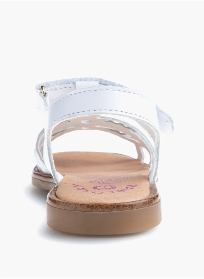 Pablosky Girls' Strappy Sandals with Hook and Loop Closure