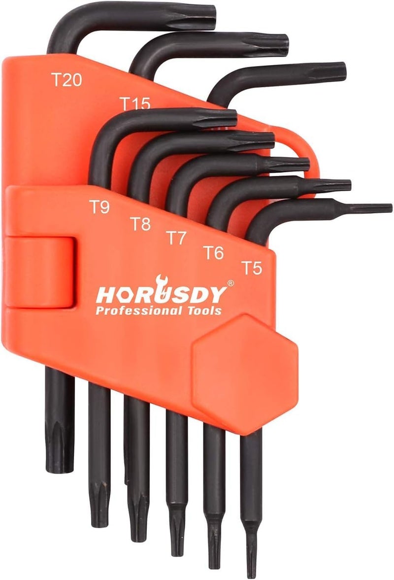 SEDY 8-Piece Mini Torx L Key Set, Tamperproof Torx Star Allen Wrench, T5, T6, T7, T8, T9, T10, T15, T20, Cr-V - Image 1