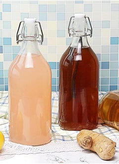 FUFU 6Pack 16oz Flip Top Glass Bottle Swing Top Bottles with Airtight Seal Flip Caps for Kombucha, Beverages, Oil, Vinegar, Water, Soda, Kefir  - Image 5