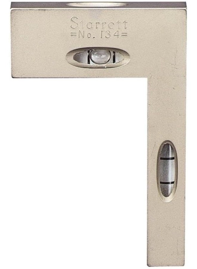 Starrett Cross Test Level and Plumb - Cast Iron, Satin Nickel Finish, Precision Tool for Machinery Setup, 3 x 0.5 x 0.5", 24-30 Minutes Accuracy - 134