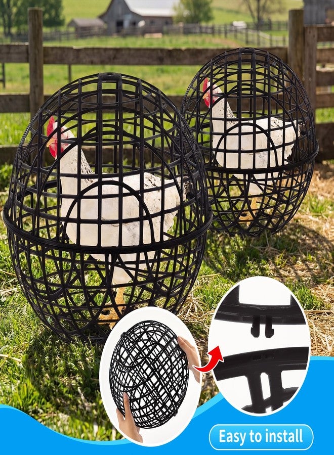 AceOrbit 3 Pack Rolling Chicken Ball Cage, 2026 Mobile Mesh Poultry Coop Ball for Free Range, Safety Globe Hutch for Chicks, Ducklings & Small Pets Outdoor Exercise and Roaming(11.02 Inch,Black) - Image 5