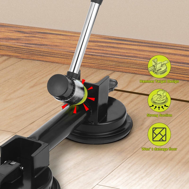 Genubi Industry New Floor Gap Fixer Tool Includes Enhanced Suction Cup with Hammer Target & Rubber Mallet for Laminate Floor Gap Repair - Image 2
