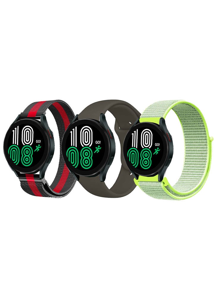 Perfii 3pcs Watchband Bundle Compatible with all Samsung, Huawei, Amazfit, and Honor with 20mm band size - Image 1