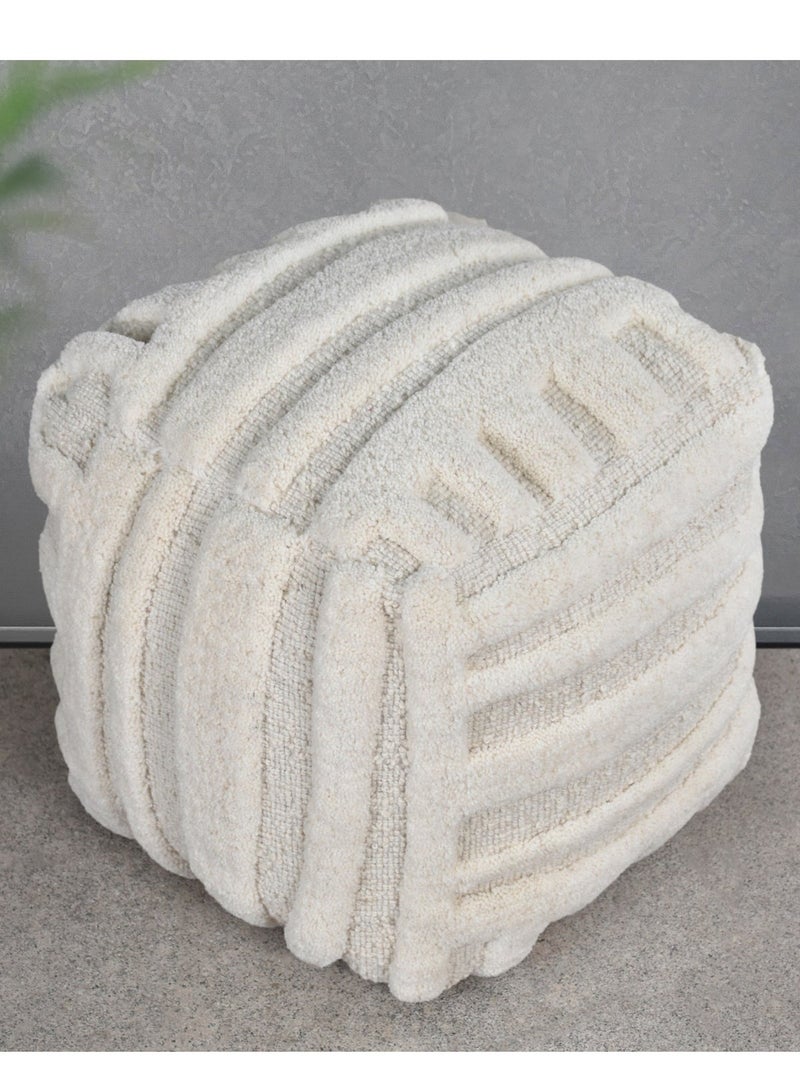 لوفت ايرو,بوف مربع,40X40X40CMS,قماش,عاجي