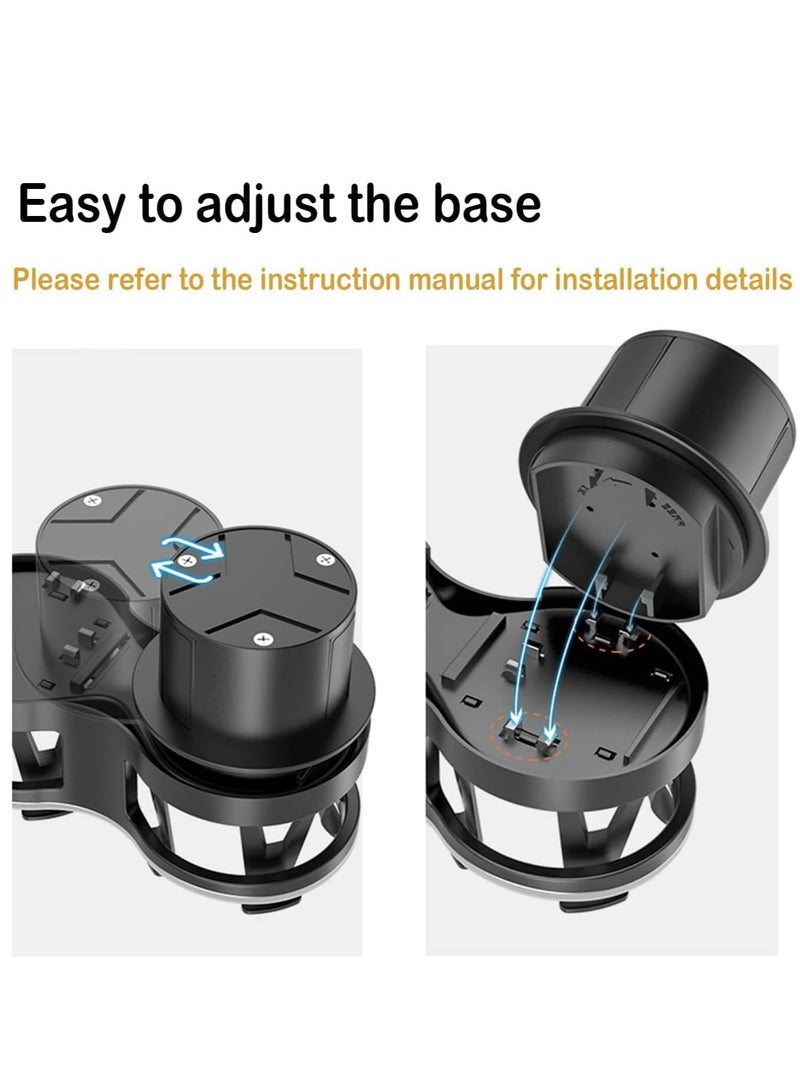 Shunwei Car Cup Holder Car Drink Holder Expander with Adjustable Mounting Base Dual Cup Holder Expander for Car 2 in 1 All Purpose Car Drink Holder for Most Bottles and Car - Image 2
