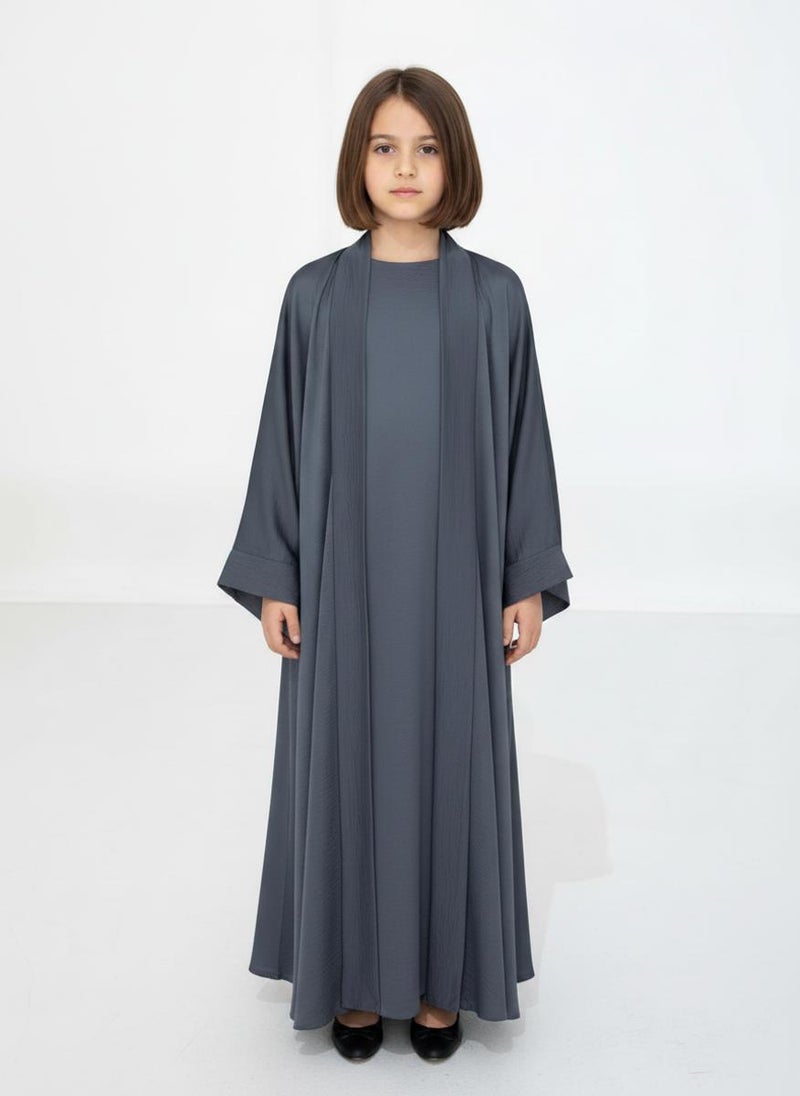 MSquare Fashion Premium 3-Piece Kids Abaya Set Lightweight Harir Maqsood Modest Wear for Girls - Image 1