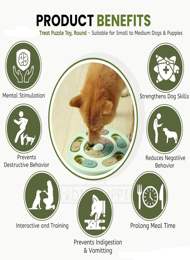 PET FUN لعبة ألغاز الحيوانات الأليفة PET FUN® لتوزيع المكافآت، لعبة تدريب وإطعام بطيء، وعاء تغذية مانع للانزلاق مصمم للكلاب والجراء والقطط والقطط الصغيرة (شكل دائري) (أخضر) - Image 4