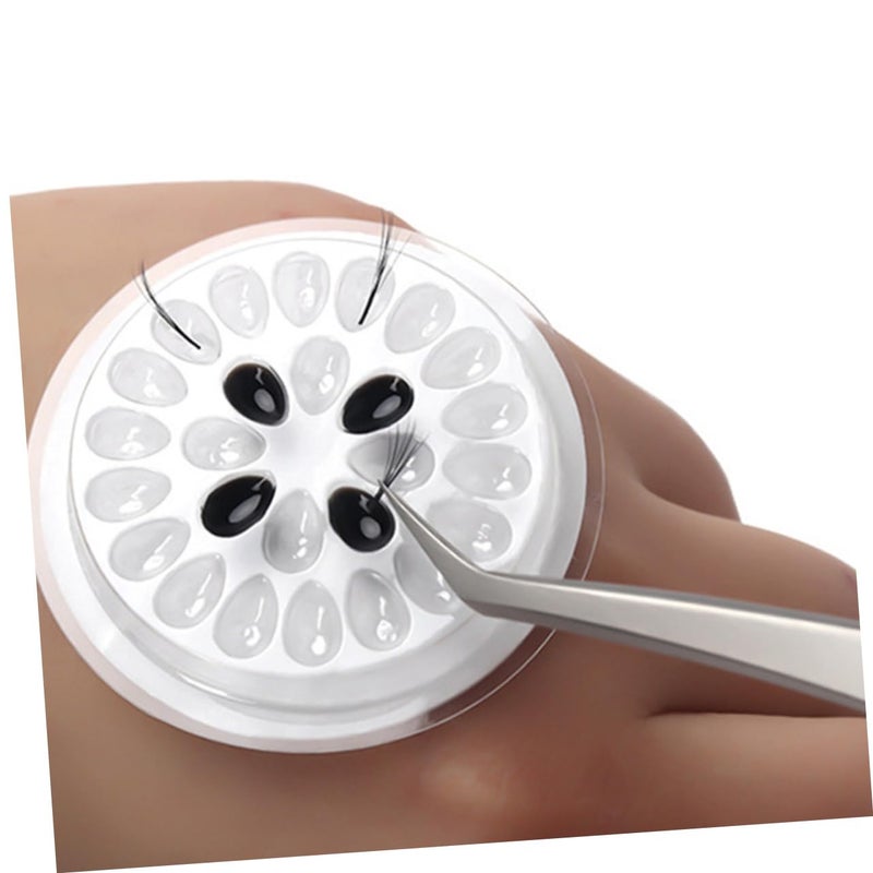 DOITOOL 20pcs Eyelash Glue Holders Flower-shaped Eyelash Grafting Plates for Professional Salon Use and for Gel Remover and Primer Application - Image 3