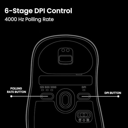 BenQ Zowie EC1-DW Wireless Ergonomic Gaming Mouse for Esports (Large)| 63g Lightweight| 4000Hz Polling Rate with Enhanced Receiver|Driverless Plug & Play - 7 Buttons|PAW 3950 Sensor|Extra Skates - Image 4