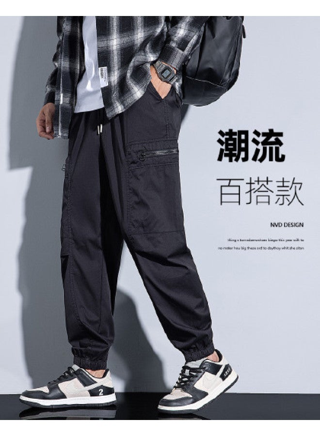 EPTISON men's Summer Pants Fashion Versatile Casual Trousers With Elastic Cuffs - Image 1