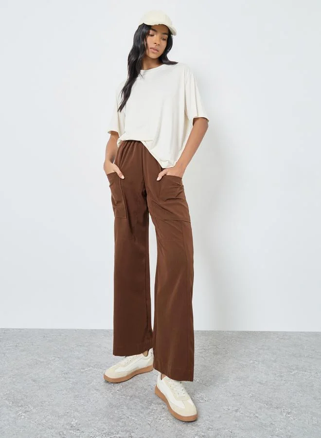 Take Two Take Two Solid Wide Leg Pants with Drawstring