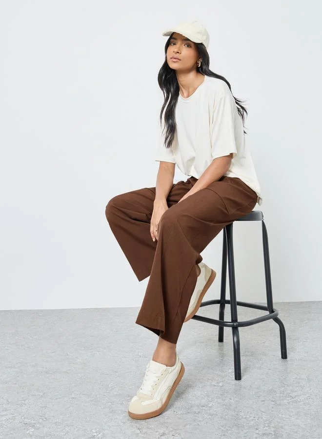 Take Two Take Two Solid Wide Leg Pants with Drawstring