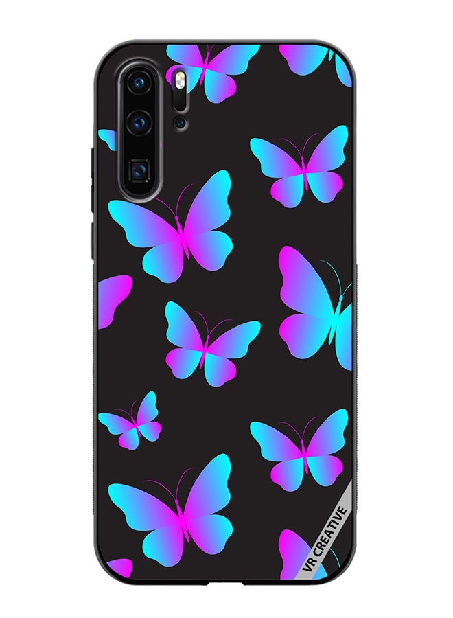 VR CREATIVE Protective Case Cover For Huawei P30 Pro Neon Butterflies Seamless Pattern Design Multicolour - Image 1