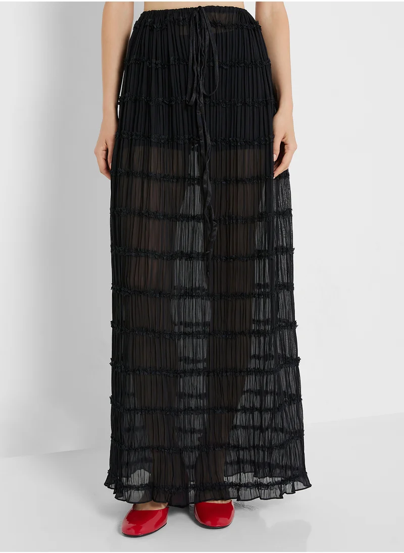 Ginger Halter Neck Tie Up Top & Maxi Skirt Set