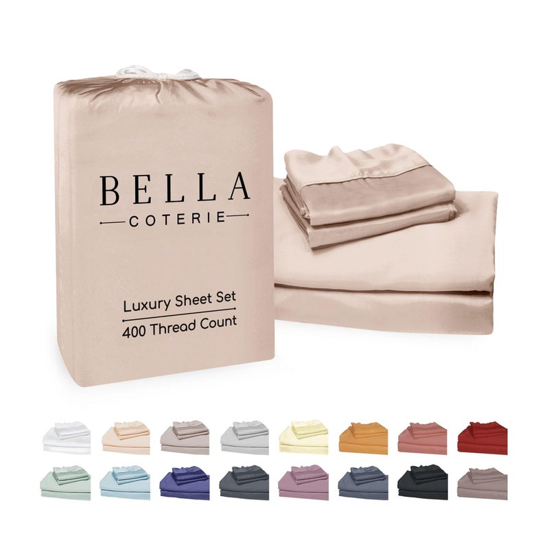 BC BELLA COTERIE Bella Coterie Luxury Bamboo Viscose 34â€ Split Top King Size Sheet Set | 1 Fitted Sheet for Sleep Number & Adjustable Beds | 100% Organically Grown | Cooling & Soft | 18â€ Deep Pocket [Dusty Rose] - Image 1