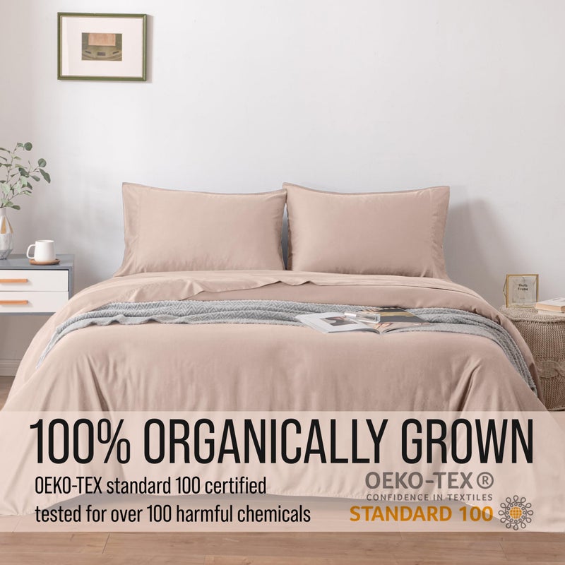 BC BELLA COTERIE Bella Coterie Luxury Bamboo Viscose 34â€ Split Top King Size Sheet Set | 1 Fitted Sheet for Sleep Number & Adjustable Beds | 100% Organically Grown | Cooling & Soft | 18â€ Deep Pocket [Dusty Rose] - Image 5