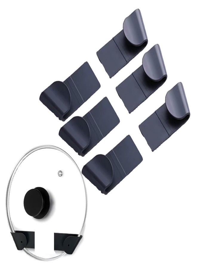 VWONST Pan Lid Organizer Set, 6 Cabinet Door Mount Holders, Fits 6-14 Inch Lids, Black