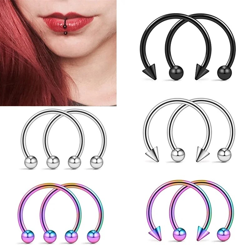 Punk C Shape Steel Nose Ring Horseshoe Lip Ring puncture Hook Clip Earrings Septum No Allergic Body Piercing Jewelry Nose Rings - Image 4