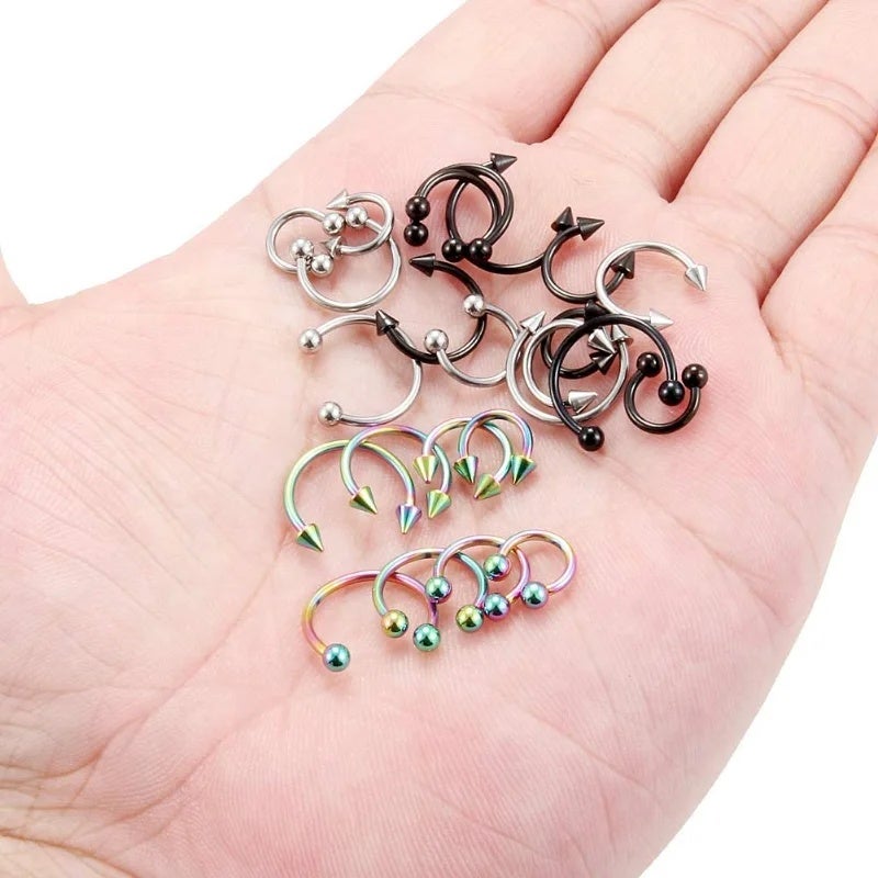 Punk C Shape Steel Nose Ring Horseshoe Lip Ring puncture Hook Clip Earrings Septum No Allergic Body Piercing Jewelry Nose Rings - Image 5