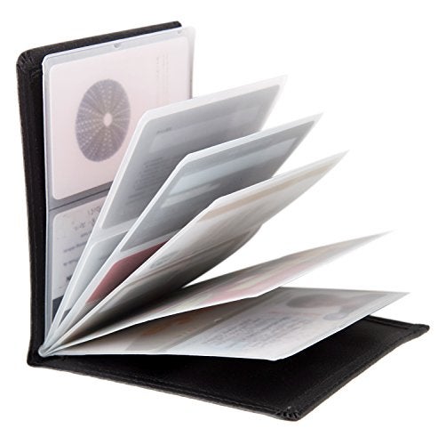 AI-DEE RFID Blocking Wallet - 6 Pages Leather Business Credit Card Holder Case/12 Credit Card Holder Slots Wallet Insert Card Sleeves - Black - Image 1