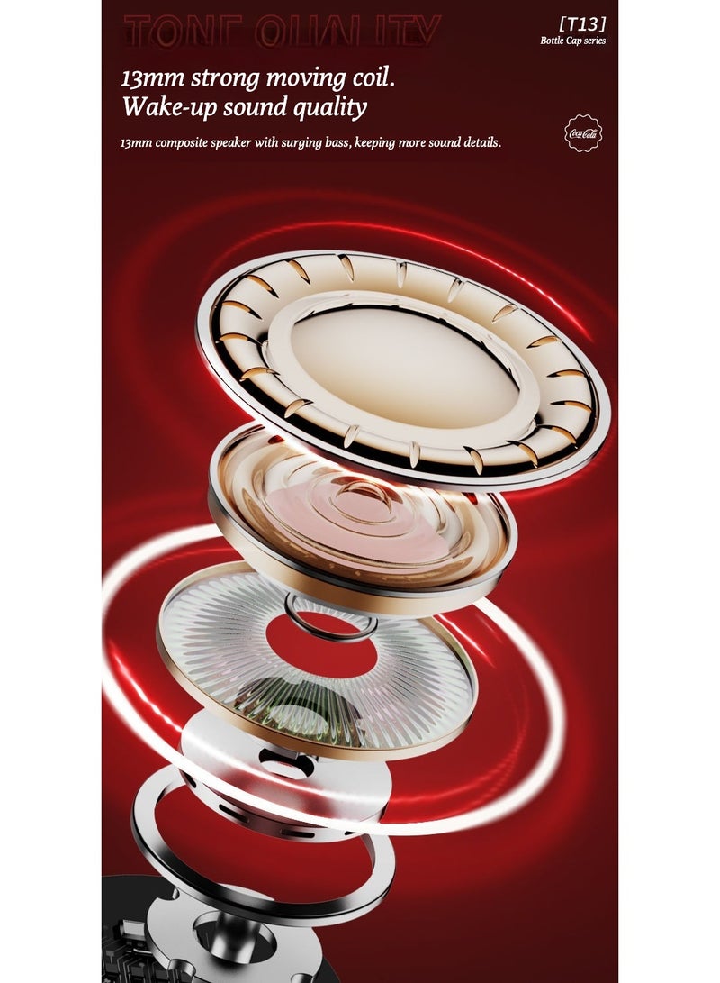 Coca-Cola Coca-Cola T13 bottle cap design Bluetooth headphones, semi-in-ear comfortable sports headphones  - Image 3