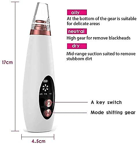 GLENOXZONE Skin Scrubber Exfoliator Facial Cleansing Brush Blackhead Whitehead Extractor Remover Device Acne Pimple Pore Cleaner Vacuum Suction Tool Massager For MenWomen Pore Cleaner Vacuum - Image 3