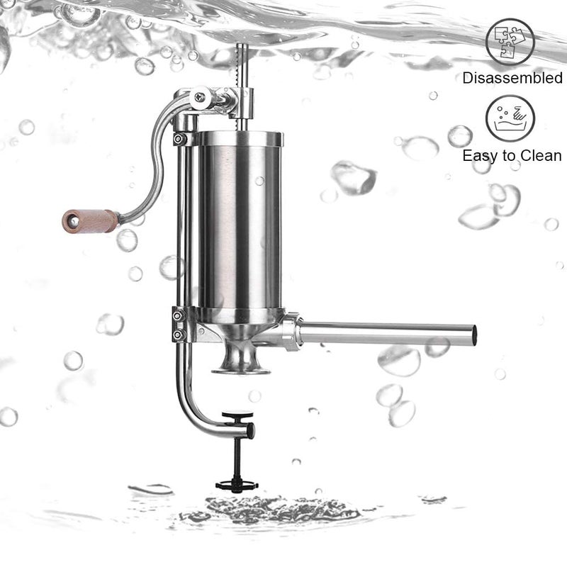 MASTER FENG Sausage Stuffer, Stainless Steel Homemade Sausage Maker Vertical Meat Filling Kitchen Machine, Packed 8 Stuffing Tubes (2.5LBS VERTICAL) - Image 5