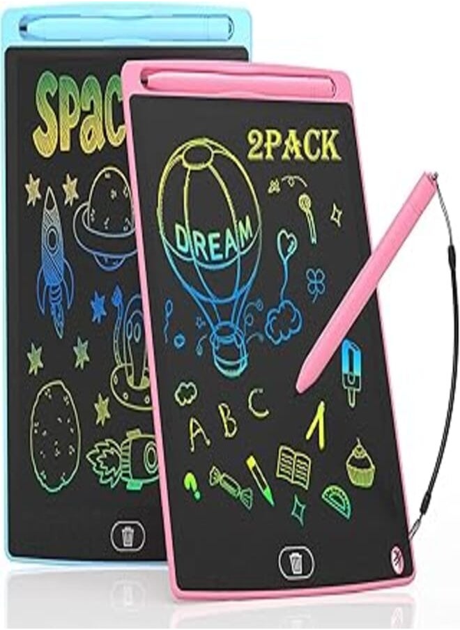 Generic Generic 2 Pack LCD Writing Tablet, 10 Inch Colorful Electronic Drawing Writing Board, Drawing Doodle Pad for Kids 3 4 5 6 Years Old Adults Learning & Education Toys for Boys Girls (Blue+Pink) 