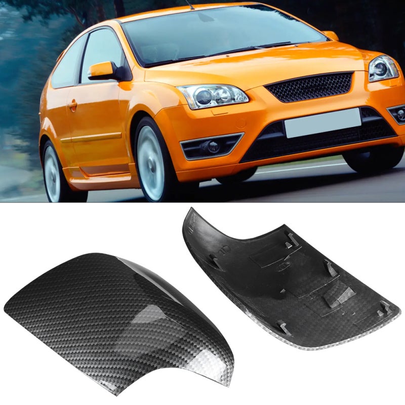 Rearview Mirror Cover: Carbon Fiber Pattern, Lightweight Rust-Proof Colorfast Durable - High-Quality Glossy Mirror Trim for Ford Focus MK2 2005-2008 Car Accessories - Image 5