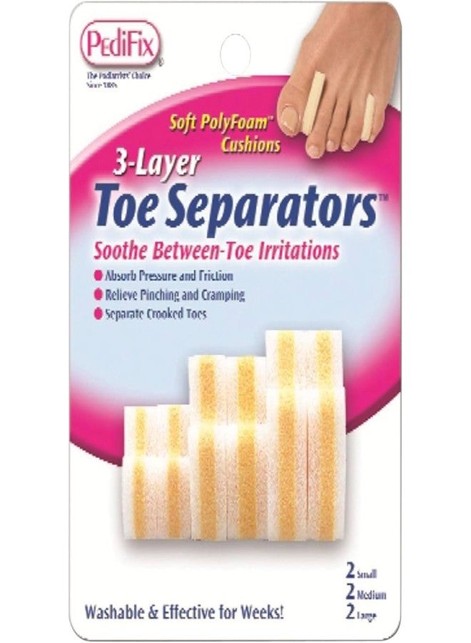 PediFix 3 Layer Toe Separators 6/box - Image 1