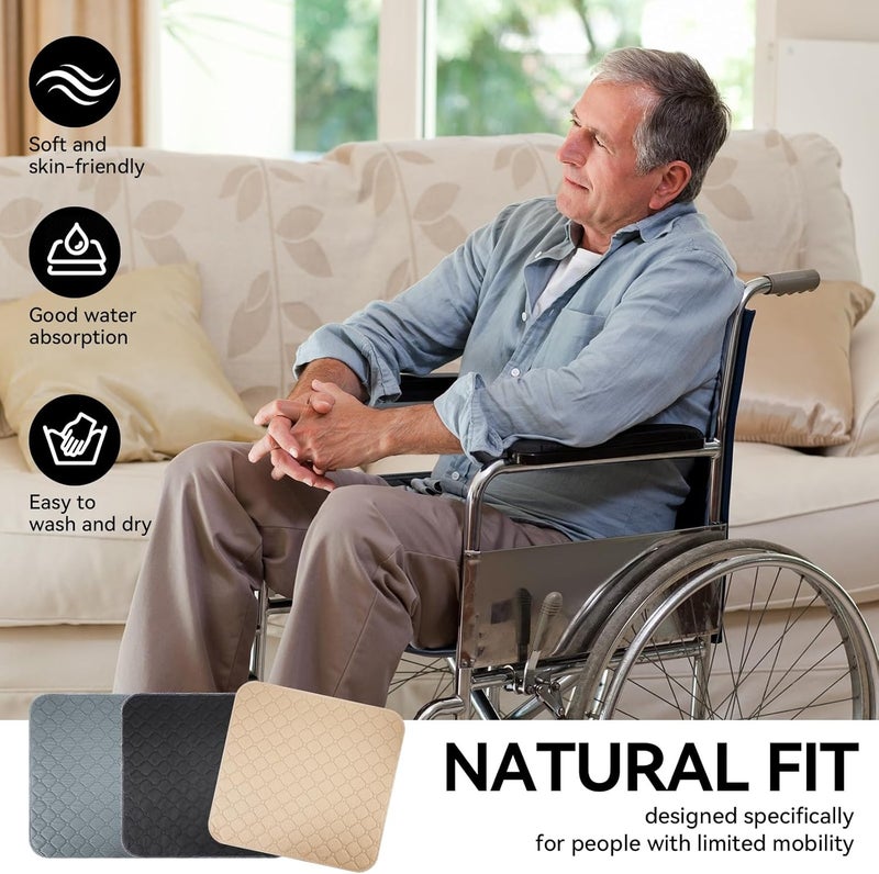 Aurvivia 3 Pcs Waterproof Seat Protector Pads - Washable Absorbent Incontinence Chair Pads for Adults & Elderly - Image 4
