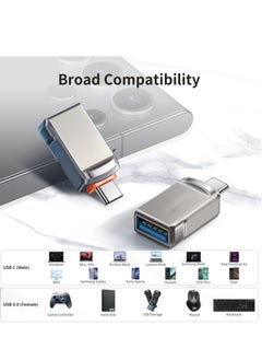 SYOSI محول USB C إلى USB 2 حزمة، محول Thunderbolt 4 OTG من النوع C، محول USB C ذكر إلى USB A 3.0 أنثى لجهاز iPhone 15، MacBook Pro Air، iPad، Galaxy S23، أجهزة أخرى من النوع C أو Thunderbolt  - Image 5