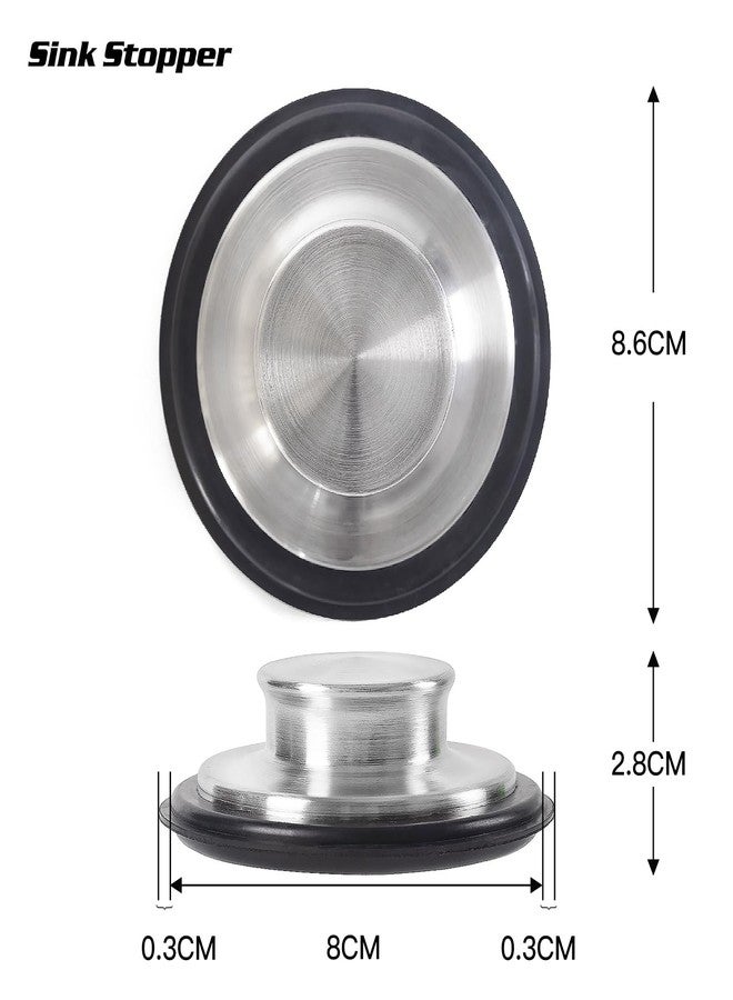 CORNERJOY 4.5 Inch Diameter Rim Heavy Duty Stainless Steel Kitchen Sink Basket Strainer and 3.38" Diameter Stainless Steel Kitchen Sink Stopper(Pack of 2) - Image 2