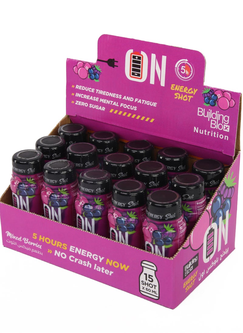 Building Blox - ON Energy Shot -  Mixed Berries  (Pack of 15 Servings) - Image 1