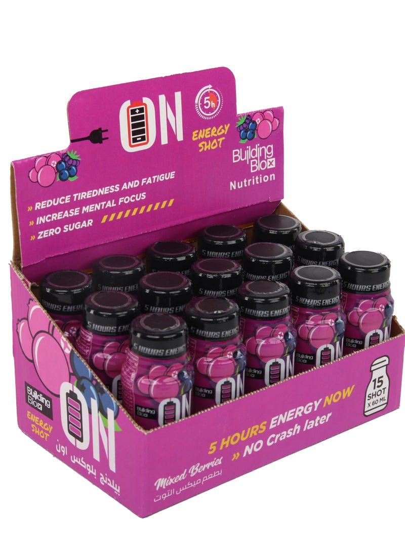 Building Blox - ON Energy Shot -  Mixed Berries  (Pack of 15 Servings) - Image 1