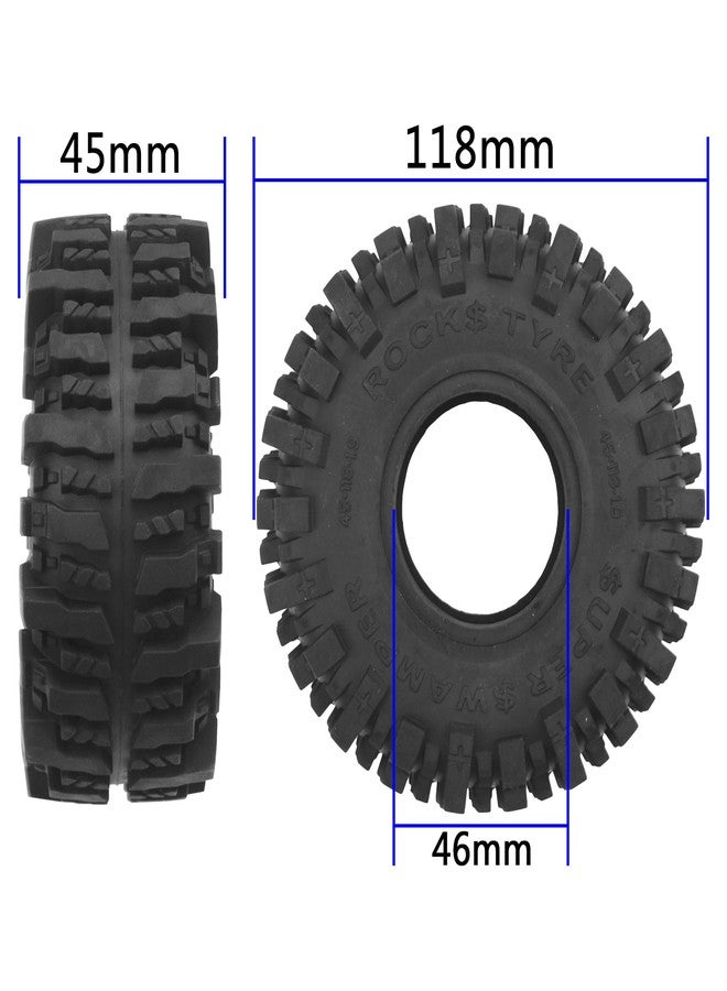 Vgoohobby 4Pcs Vgoohobby RC 1.9 Crawler Tires 4.64 Inch OD Rubber Tires 118 * 45mm Compatible with Traxxas TRX4 TRX6 Axial SCX10 Redcat Gen7 RC4WD 1/10 RC Crawler 1.9" Beadlock Wheel Rims - Image 5