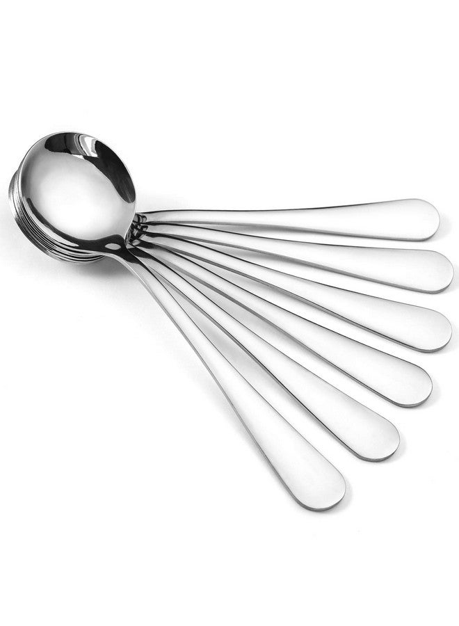 Hiware 12Piece Soup Spoons Round Stainless Steel Bouillon Spoons - Image 1