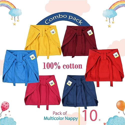 Toddylon Baby Products New Born Baby Clothes | Cloth Diapers | Langots | Nappies | Cotton | Reusable | Washable | Nappy (0-6 Months, Pack of 10) - Image 5