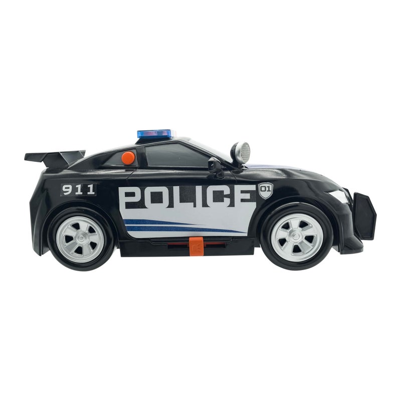 Mighty Fleet Power Movers 15 Interactive Police Car Toy Motion Drive Motorized Action Flashing Lights Siren Working Spotlight Batteries Included Kids Ages 3 - Image 2