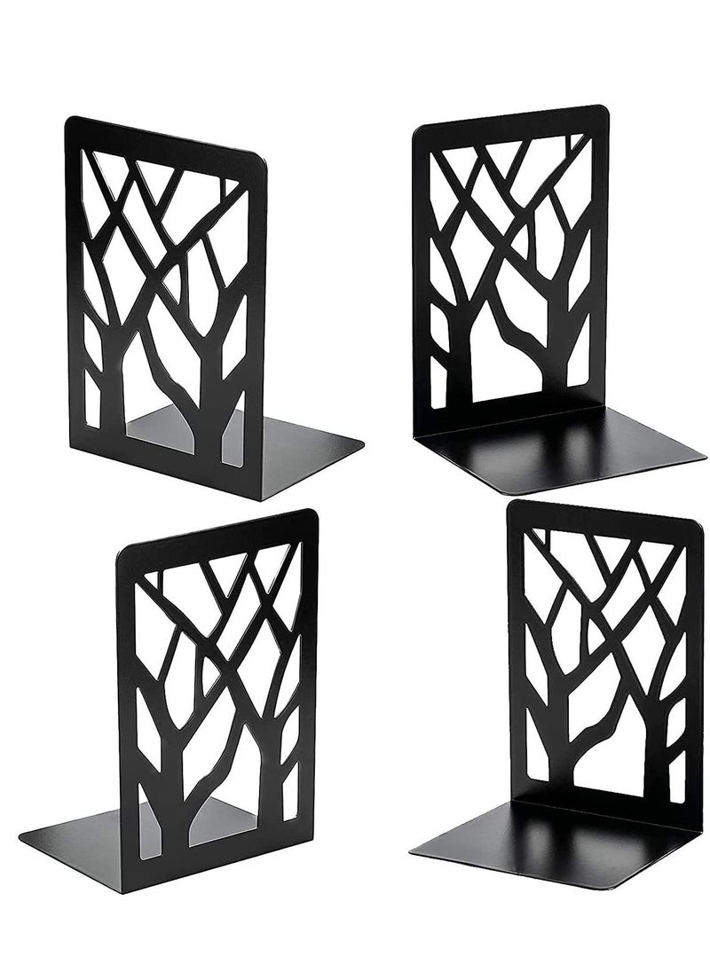 Generic - Bookends Book Stand Book Ends for Shelves Bookends for Office Book Ends for Heavy Books, Book Shelf Holder Stand Home Decorative Metal Bookend Supports Book Stoppers Black 1 Pairs - Image 1