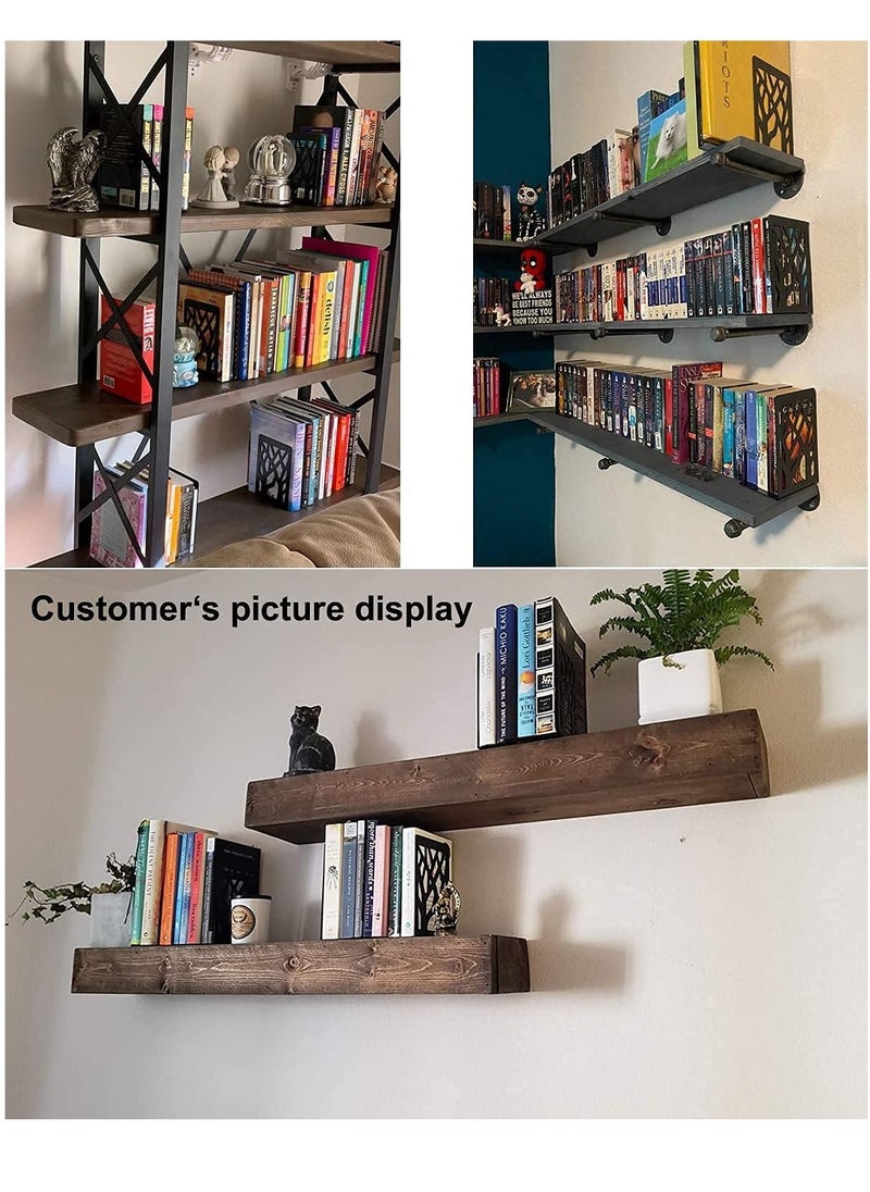 Generic - Bookends Book Stand Book Ends for Shelves Bookends for Office Book Ends for Heavy Books, Book Shelf Holder Stand Home Decorative Metal Bookend Supports Book Stoppers Black 1 Pairs - Image 1