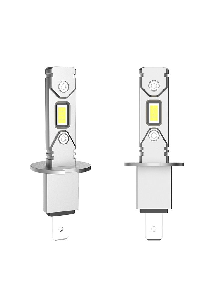 Generic 2 Pieces H3 LED Car Headlights, 20000LM, 60W, No Fan, Small Size High Brightness, 6000K Color Temperature, Aviation Aluminum, 98% Light Efficiency, 50,000+ Hours Lifespan, Plug-and-Play, Left Low Right High Beam, Automotive Bulbs  - Image 1