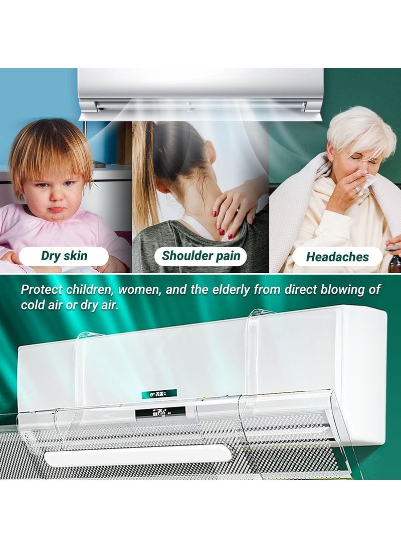 YIM-VIBEHAUS Retractable Air Conditioner Deflector, Anti-Direct Blowing Baffle Windshield, Air Deflector Block Board - Image 2