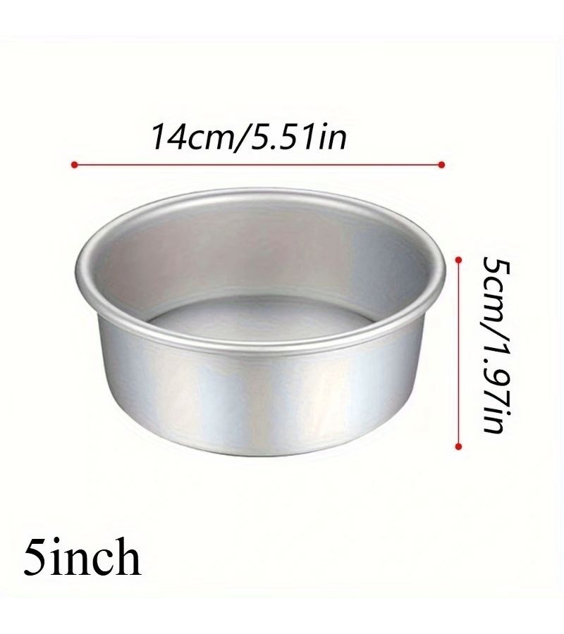 2pcs 5 Inch Round Solid Bottom Aluminum Non Stick Cake Pans for Chiffon Mousse Pudding and Basque Cakes - Image 3