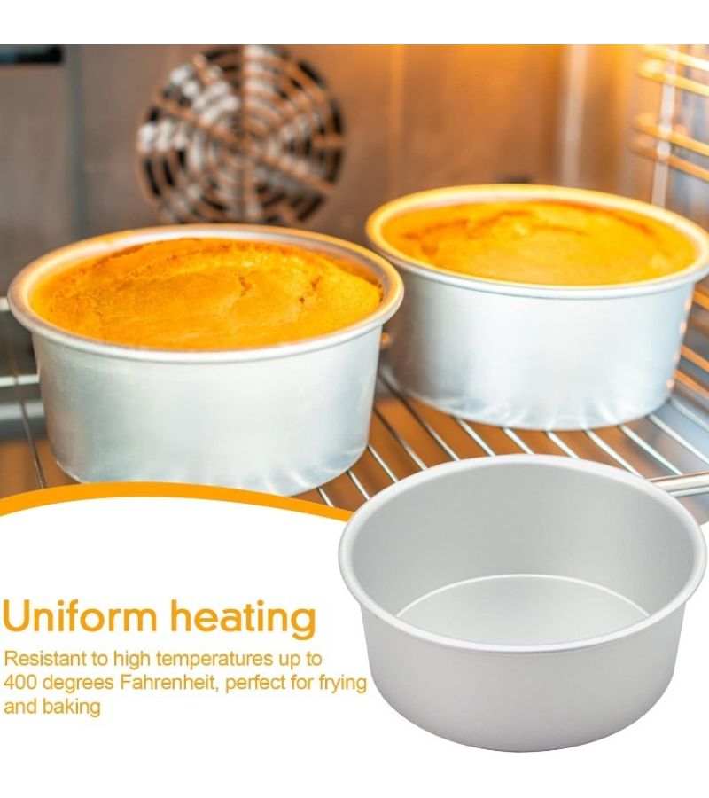2pcs 5 Inch Round Solid Bottom Aluminum Non Stick Cake Pans for Chiffon Mousse Pudding and Basque Cakes - Image 4