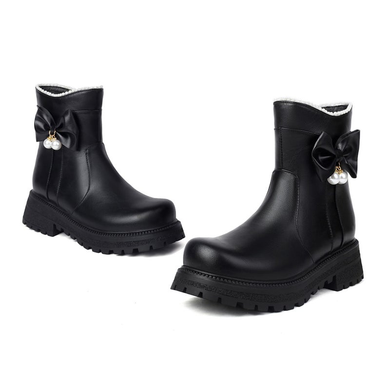 Sources Of Leisure Women'S Boots For 2024 Size 28-43 Sweet Bow Boots For Medium And Large Children - Image 1