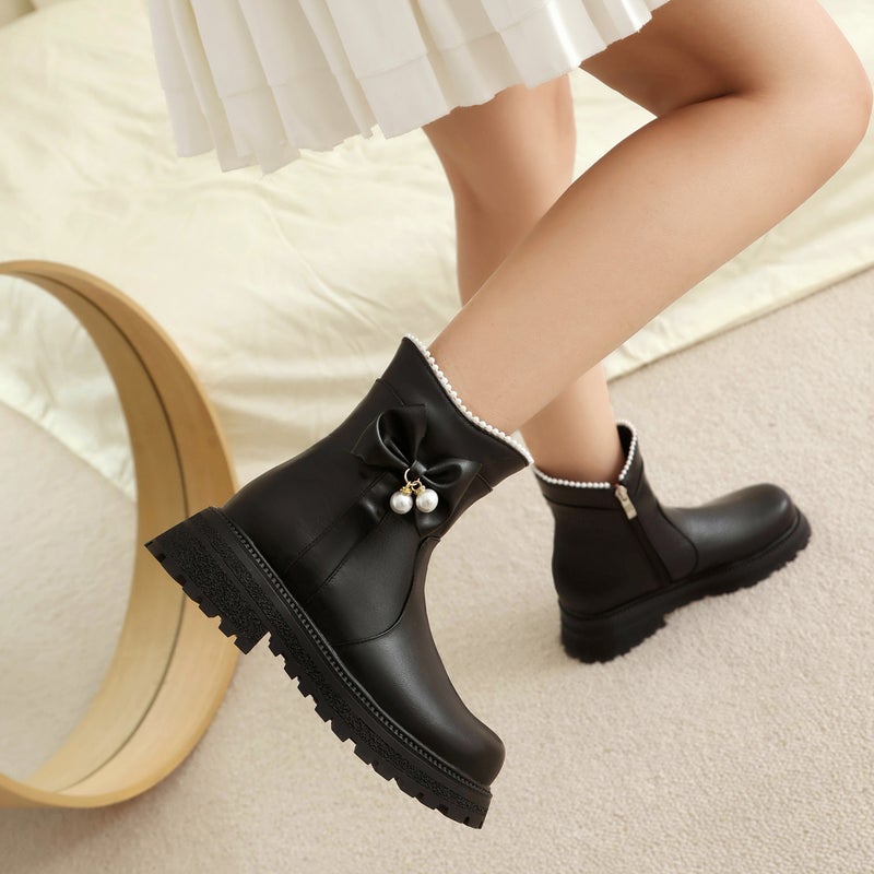Sources Of Leisure Women'S Boots For 2024 Size 28-43 Sweet Bow Boots For Medium And Large Children - Image 4
