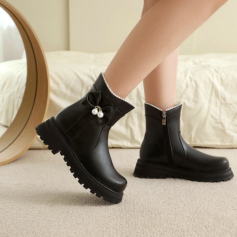 Sources Of Leisure Women'S Boots For 2024 Size 28-43 Sweet Bow Boots For Medium And Large Children - Image 3
